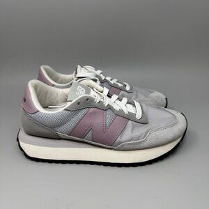 New Balance 237 Women's Size 6.5  Grey Pink Suede Lace-Up Sneakers WS237VA